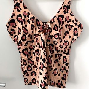 Leopard tankini with bow